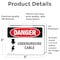 Signmission Underground Cable Danger Sign, Vinyl Decal, 5in W x 3.5in L, 2PK OS-2PACK-DS-D-35-L-1599 - alternate 2